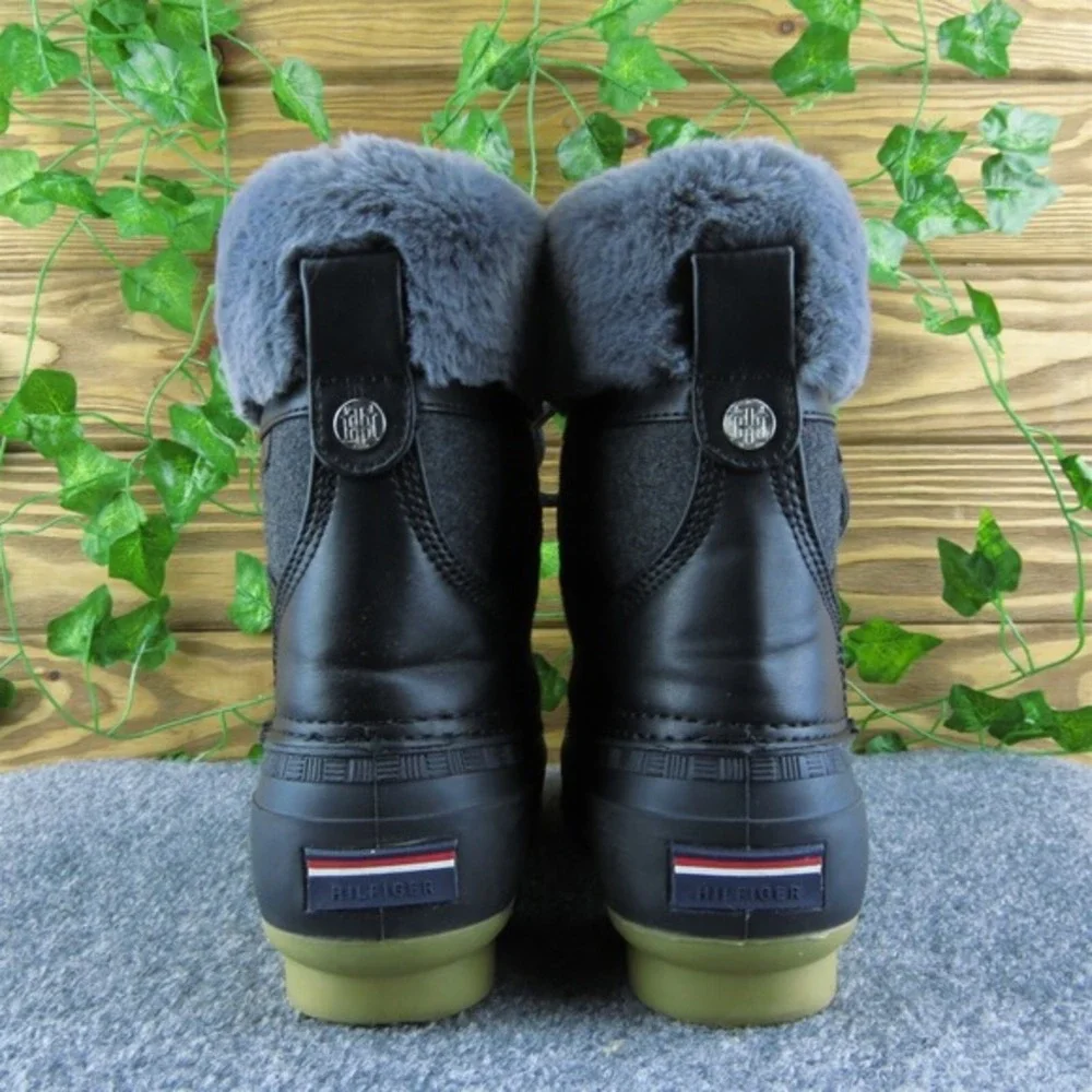 Tommy Hilfiger‎ TwRian2 Women Duck Boots Black Synthetic Lace Up Size 7 Medium